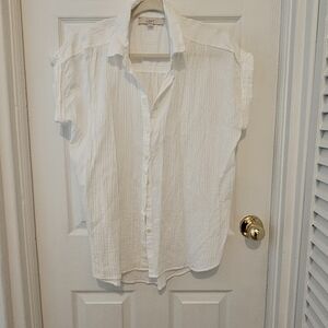 LOFT Women's WHITE Button-Down Shirt